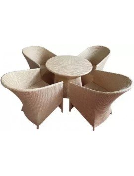  Round Metal Table & Chair Set  (Finish Color - D-43 (4+1)