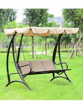 Outdoor 2 Seater Swing with Canopy in Beige Colour 