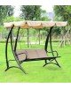 Outdoor 2 Seater Swing with Canopy in Beige Colour 